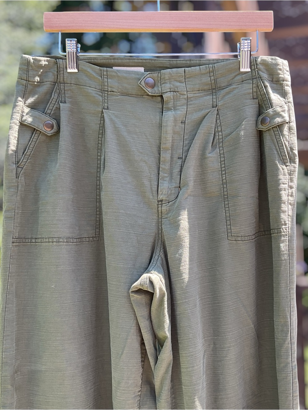 PILCRO Anthropologie Olive Green Wide Leg Pants Size 30 EUC - Picture 4 of 14